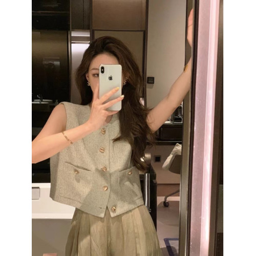 高級感小香風顯瘦馬甲短款外穿無袖上衣法式復古新中式背心女夏季 高級感小香風顯瘦馬甲短款外穿無袖上衣法式復古新中式背心女夏季