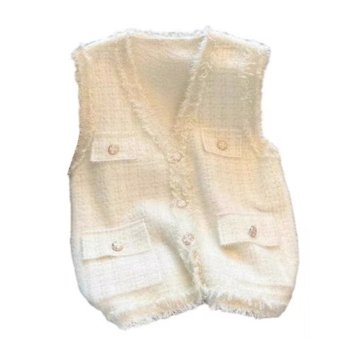 香風小馬甲女2025早春季新款背心韓版編織寬松馬夾外套工裝風上衣 香風小馬甲女2025早春季新款背心韓版編織寬松馬夾外套工裝風上衣