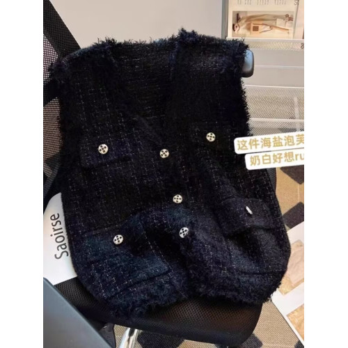 香風小馬甲女2025早春季新款背心韓版編織寬松馬夾外套工裝風上衣 香風小馬甲女2025早春季新款背心韓版編織寬松馬夾外套工裝風上衣