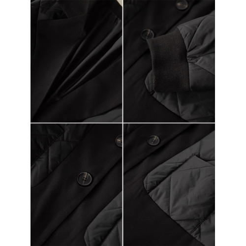 九月陌墨2025秋冬季新款歐版黑色西裝領拼接菱形格羽絨棉服外套女 九月陌墨2025秋冬季新款歐版黑色西裝領拼接菱形格羽絨棉服外套女