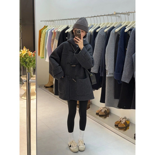 反季特價灰色短款呢子大衣女2025新款秋冬季毛呢外套高級感小個子 反季特價灰色短款呢子大衣女2025新款秋冬季毛呢外套高級感小個子