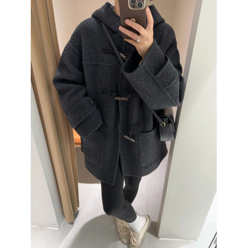 反季特價灰色短款呢子大衣女2025新款秋冬季毛呢外套高級感小個子 反季特價灰色短款呢子大衣女2025新款秋冬季毛呢外套高級感小個子