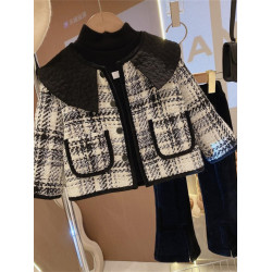 女.童小香風加厚外套2024秋冬新款兒1童冬裝棉衣女寶寶韓版大衣潮