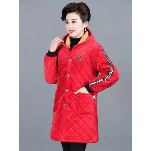 冬加絨加厚女棉服冬季外套保暖媽媽裝寬松大碼棉襖罩衣中老年女裝 冬加絨加厚女棉服冬季外套保暖媽媽裝寬松大碼棉襖罩衣中老年女裝