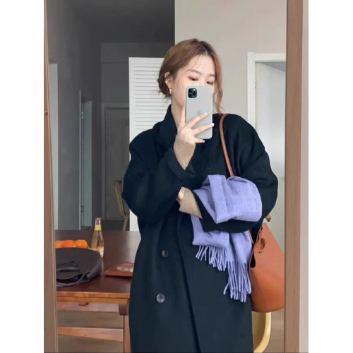 灰色呢子大衣女秋冬季2025新款韓版赫本風氣質毛呢外套中長款加厚 灰色呢子大衣女秋冬季2025新款韓版赫本風氣質毛呢外套中長款加厚