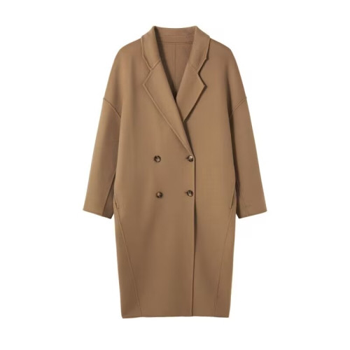 風衣中長款毛呢外套女秋冬夾棉學生顯瘦寬鬆過膝大衣雙排釦慵嬾風