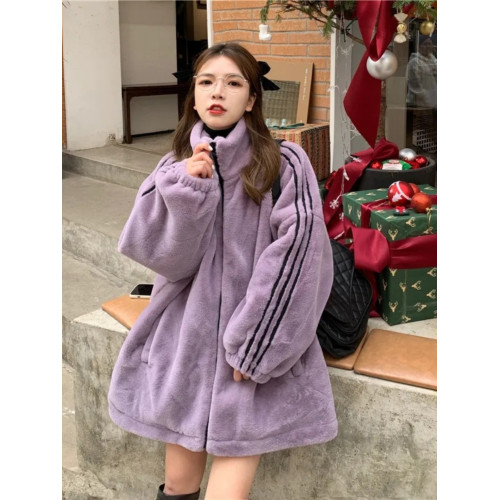 胖mm300斤大碼加絨羊羔毛立領棉服女秋冬寬松慵懶風百搭保暖外套 胖mm300斤大碼加絨羊羔毛立領棉服女秋冬寬松慵懶風百搭保暖外套