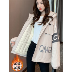 派克服女夾棉外套2025新款加棉加厚工裝棉衣羽絨棉襖學生冬季棉服