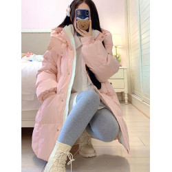 大碼連帽羽絨棉服女秋冬2025新款加厚保暖麵包服小個子中短款外套