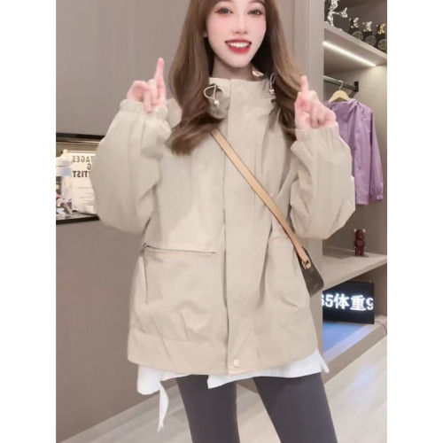 沖鋒衣外套女中長款夾棉上衣秋冬新2025寬松小個子高級感加厚外套 沖鋒衣外套女中長款夾棉上衣秋冬新2025寬松小個子高級感加厚外套