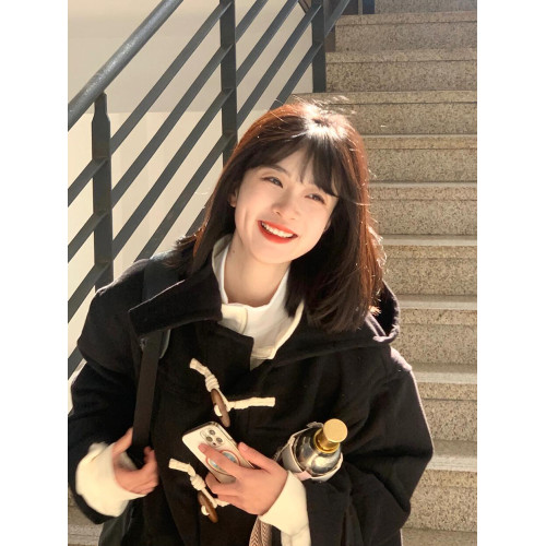 牛角釦毛呢外套女小個子2025新款秋冬韓系學院高級感羊毛呢子大衣 牛角釦毛呢外套女小個子2025新款秋冬韓系學院高級感羊毛呢子大衣