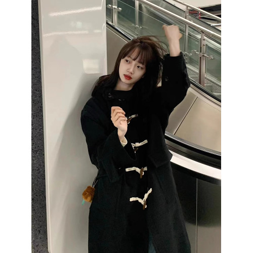 牛角釦毛呢外套女小個子2025新款秋冬韓系學院高級感羊毛呢子大衣 牛角釦毛呢外套女小個子2025新款秋冬韓系學院高級感羊毛呢子大衣