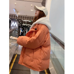 oversize羊羔絨短款羽絨棉衣棉服女2025年新款潮秋冬季外套厚棉襖