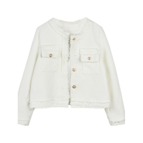 2025年新款春秋百搭白色小香風外套女爆款獨特別致設計感短款上衣 2025年新款春秋百搭白色小香風外套女爆款獨特別致設計感短款上衣