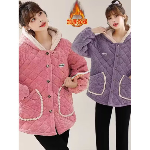 冬季加絨加厚罩衣女裝防寒外套棉罩衣加絨棉衣家居服小個子棉衣女 冬季加絨加厚罩衣女裝防寒外套棉罩衣加絨棉衣家居服小個子棉衣女