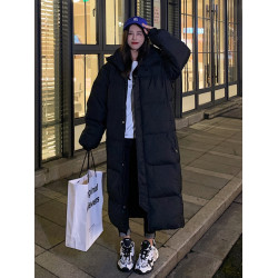 反季羽絨棉服女中長款過膝2025年冬季新款韓版棉襖外套厚棉衣爆款