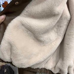 可拆卸毛領加絨皮衣外套女PU皮加厚夾克秋冬加厚小個子短款上衣女