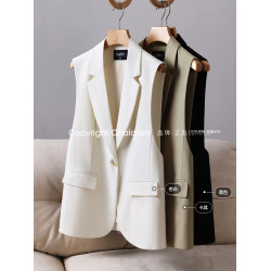 查琳PohoIki 時尚流行西裝馬甲女春秋外搭潮顯瘦英倫風設計感小衆