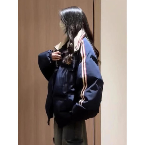 潮牌美式oversize翻領棉服女2025新款冬季加厚夾棉外套超好看棉襖 潮牌美式oversize翻領棉服女2025新款冬季加厚夾棉外套超好看棉襖