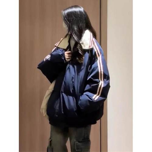 潮牌美式oversize翻領棉服女2025新款冬季加厚夾棉外套超好看棉襖 潮牌美式oversize翻領棉服女2025新款冬季加厚夾棉外套超好看棉襖
