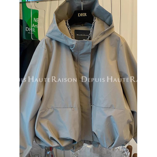 2025春秋季新款女士獨特洋氣休閒風衣花苞短外套寬松沖鋒衣夾克服 2025春秋季新款女士獨特洋氣休閒風衣花苞短外套寬松沖鋒衣夾克服