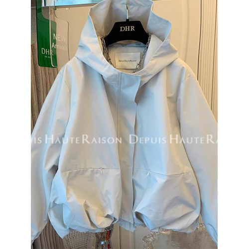 2025春秋季新款女士獨特洋氣休閒風衣花苞短外套寬松沖鋒衣夾克服 2025春秋季新款女士獨特洋氣休閒風衣花苞短外套寬松沖鋒衣夾克服