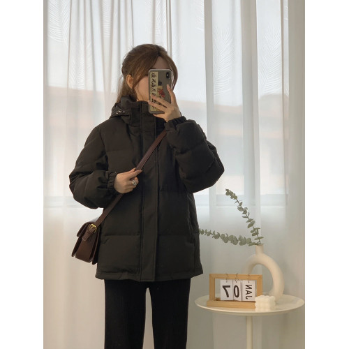 中戯同款黑色棉服女冬季加厚短款韓系棉襖2025新款純色爆款厚外套 中戯同款黑色棉服女冬季加厚短款韓系棉襖2025新款純色爆款厚外套