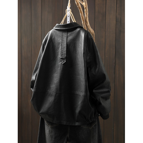 黑色皮衣外套女2025新款秋冬翻領爆款酷颯風小個子加厚夾棉皮夾克 黑色皮衣外套女2025新款秋冬翻領爆款酷颯風小個子加厚夾棉皮夾克