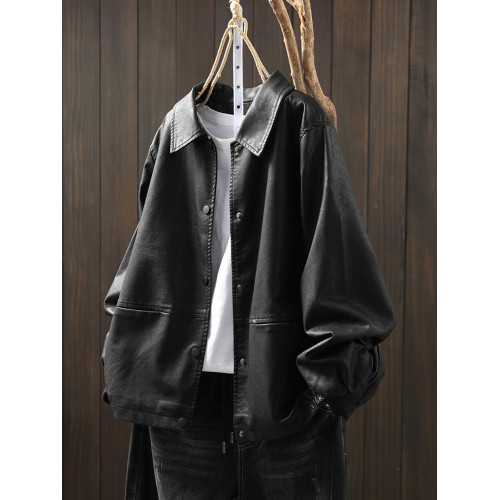 黑色皮衣外套女2025新款秋冬翻領爆款酷颯風小個子加厚夾棉皮夾克 黑色皮衣外套女2025新款秋冬翻領爆款酷颯風小個子加厚夾棉皮夾克