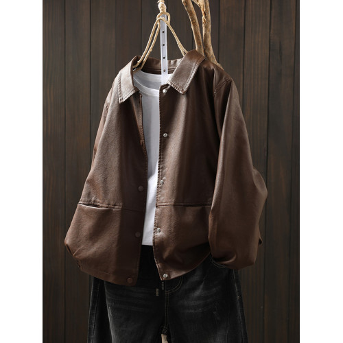 黑色皮衣外套女2025新款秋冬翻領爆款酷颯風小個子加厚夾棉皮夾克 黑色皮衣外套女2025新款秋冬翻領爆款酷颯風小個子加厚夾棉皮夾克