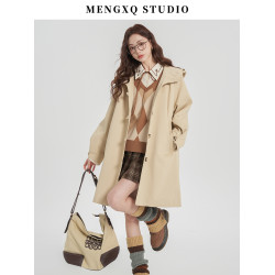 矇小柒學院風寬鬆針織馬甲女秋季毛衣馬夾上衣搭配襯衫美拉德穿搭