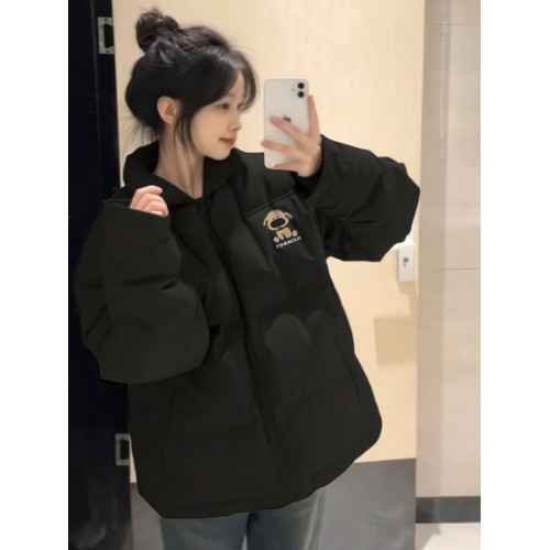 黑色百搭加厚羽絨服女冬季新款13初中學生冬季外套麵包服棉襖15嵗 黑色百搭加厚羽絨服女冬季新款13初中學生冬季外套麵包服棉襖15嵗