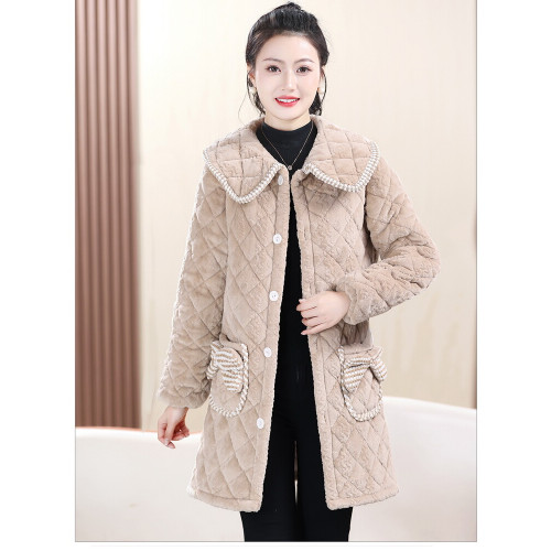 新款棉衣加絨加厚款保暖棉罩衣時尚棉服學生成人女可愛家居服外套