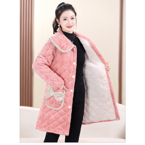 新款棉衣加絨加厚款保暖棉罩衣時尚棉服學生成人女可愛家居服外套