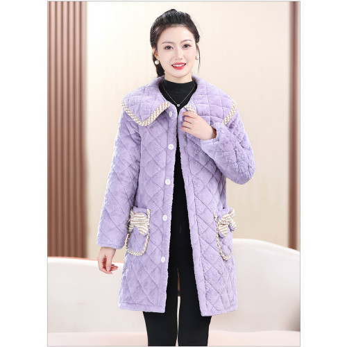 新款棉衣加絨加厚款保暖棉罩衣時尚棉服學生成人女可愛家居服外套