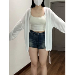 大碼微胖mm防曬針織開衫薄款女吊帶連衣裙外搭罩衫夏寬松披肩外套