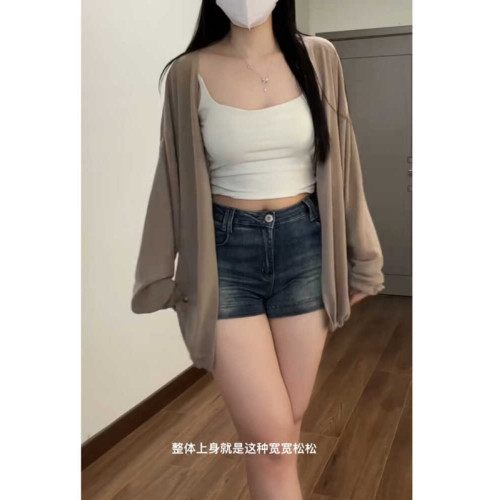 大碼微胖mm防曬針織開衫薄款女吊帶連衣裙外搭罩衫夏寬松披肩外套 大碼微胖mm防曬針織開衫薄款女吊帶連衣裙外搭罩衫夏寬松披肩外套