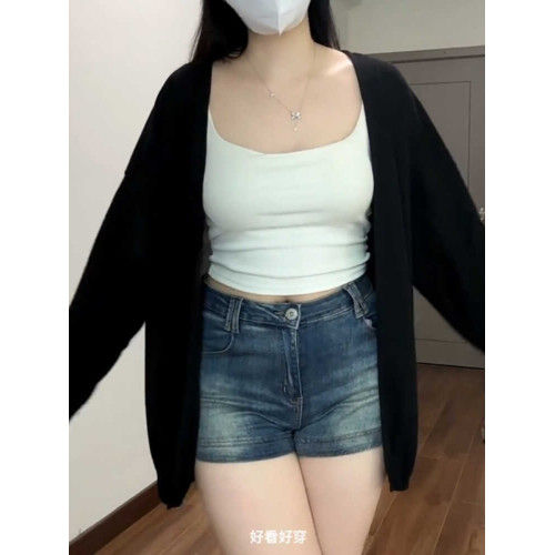 大碼微胖mm防曬針織開衫薄款女吊帶連衣裙外搭罩衫夏寬松披肩外套 大碼微胖mm防曬針織開衫薄款女吊帶連衣裙外搭罩衫夏寬松披肩外套