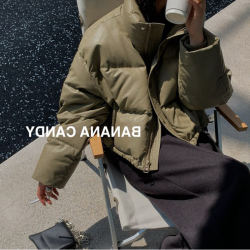 短款免洗pu皮羽絨棉服女2025新款小個子黑色衣襖高級感冬季厚外套