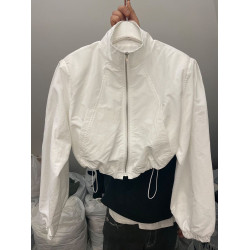 小衆設計感立領防曬衣女夏季薄款抽繩拉鍊開衫長袖短款運動外套潮