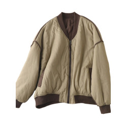 2022女新款秋冬季寬松棒球服休閒棉衣夾棉薄棉外套