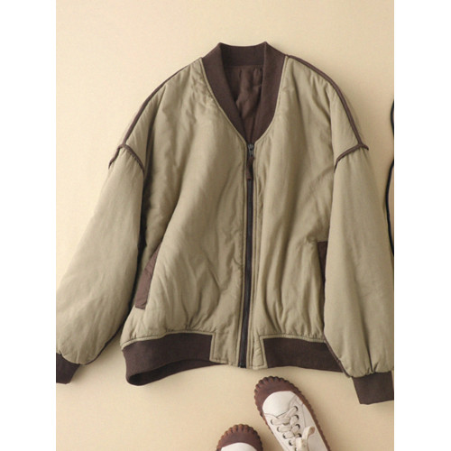 2022女新款秋冬季寬松棒球服休閒棉衣夾棉薄棉外套 2022女新款秋冬季寬松棒球服休閒棉衣夾棉薄棉外套