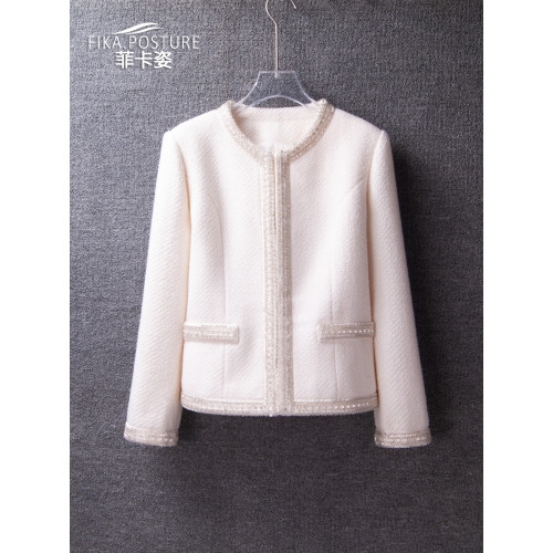 爆款釘珠小香風外套女短款2024春秋款高級感氣質名媛小個子上衣潮