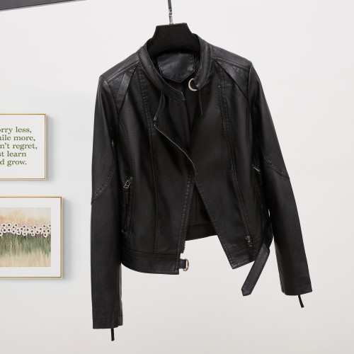 小皮衣女外套2025年新款修身機車短款春秋小個子秋季黑色pu皮夾克 小皮衣女外套2025年新款修身機車短款春秋小個子秋季黑色pu皮夾克
