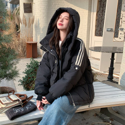 2024年新款韓版時尚羽絨棉服學生短款棉襖連帽寬松棉服冬季外套