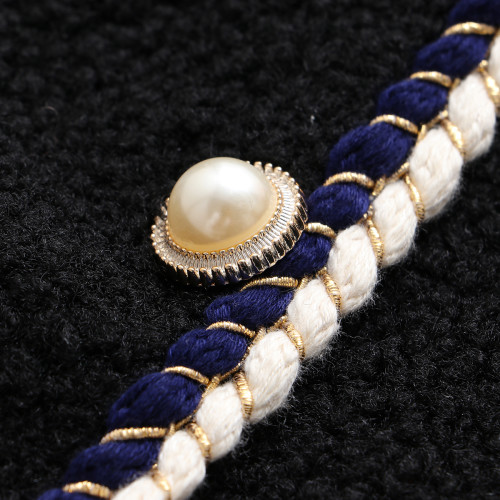 2023秋冬季韓版新款大碼時尚上衣復古小香風鑲邊珍珠釦黑色外套潮 2023秋冬季韓版新款大碼時尚上衣復古小香風鑲邊珍珠釦黑色外套潮