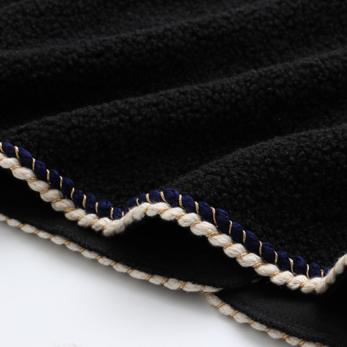 2023秋冬季韓版新款大碼時尚上衣復古小香風鑲邊珍珠釦黑色外套潮 2023秋冬季韓版新款大碼時尚上衣復古小香風鑲邊珍珠釦黑色外套潮