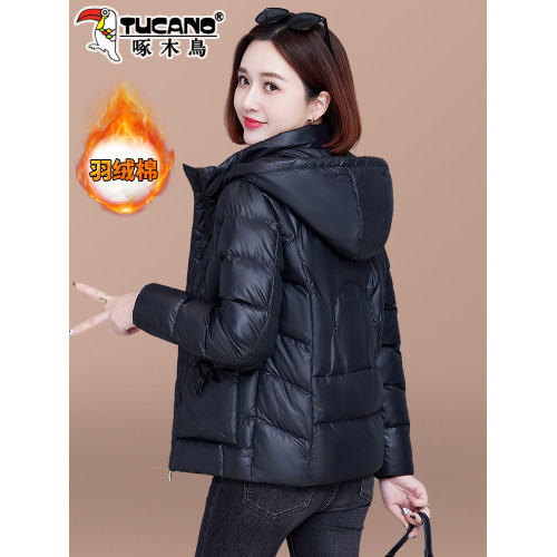 啄木鳥短款棉服女冬季2025年新款洋氣媽媽棉衣加厚女士小棉襖外套