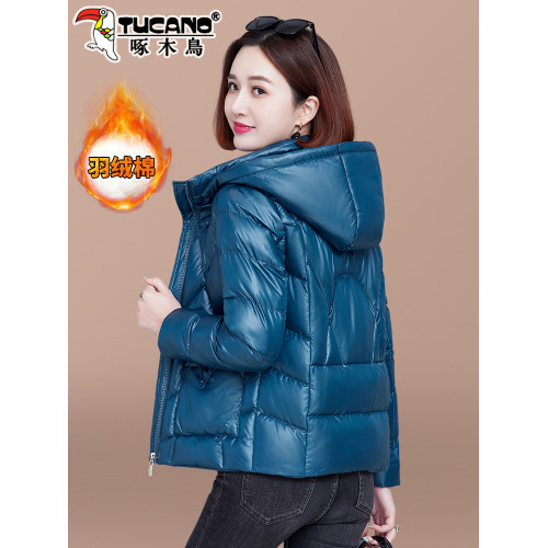 啄木鳥短款棉服女冬季2025年新款洋氣媽媽棉衣加厚女士小棉襖外套