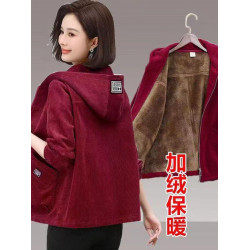 2025秋冬裝短款外套女士加絨加厚時尚洋氣小個子大碼寬松連帽上衣